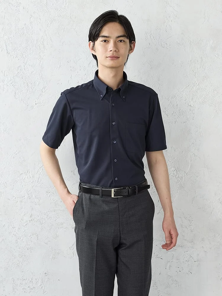 TRANSCONTINENTSフルオープンドライポロシャツ