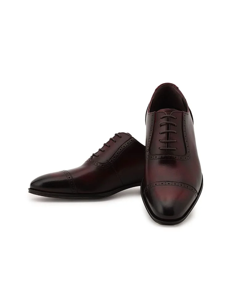 アデレード内羽根ブローグシューズ＜国産＞ワイン/グリーン/ネイビー