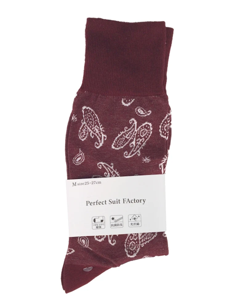 【抗菌防臭】無地ペイズリーソックス
