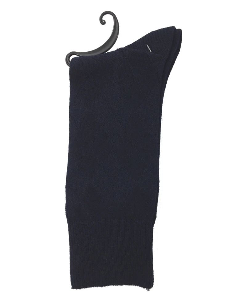 【抗菌防臭】ダイヤ柄ソックス【25-27cm】つま先・かかと補強