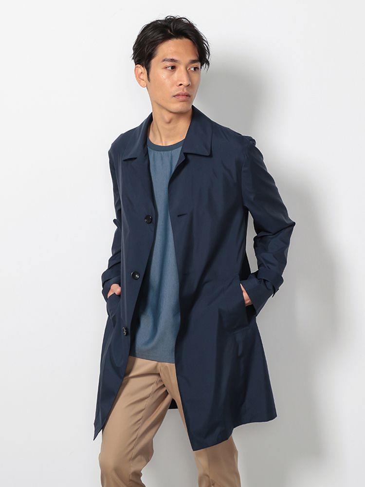 中わた モバイルスタンドカラーコート ネイビー ブラック