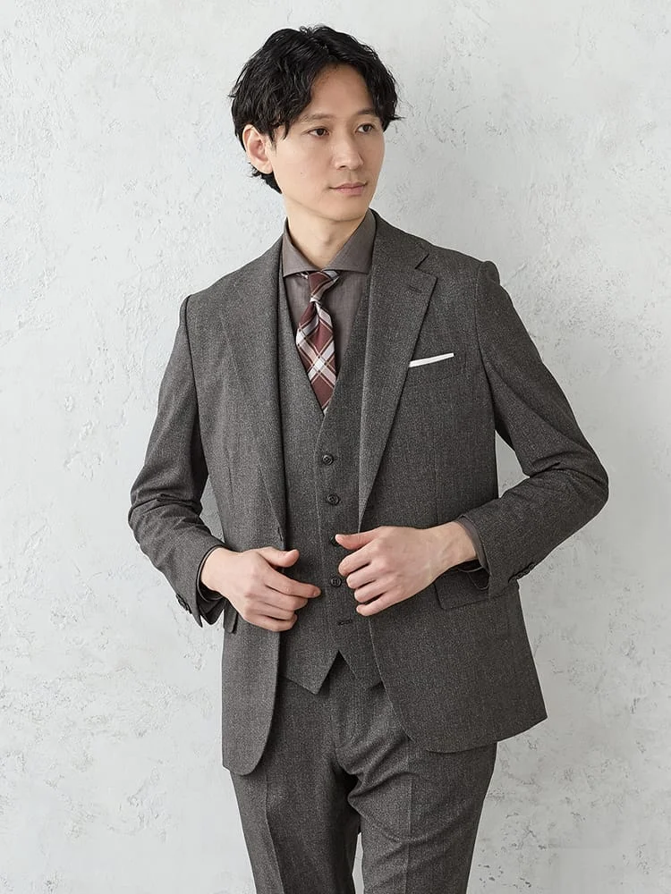 TRANSCONTINENTS【AVANTAIR】デニム調セットアップジャケットブラック/グレー/ブラウン/ブルー