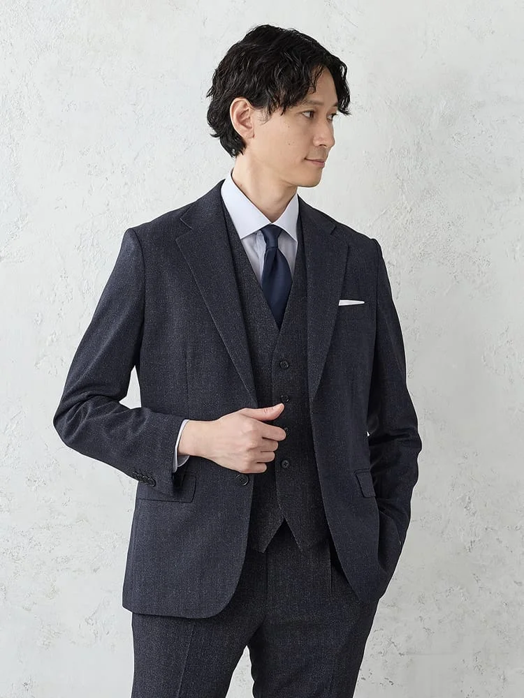 TRANSCONTINENTS【AVANTAIR】デニム調セットアップジャケットブラック/グレー/ブラウン/ブルー