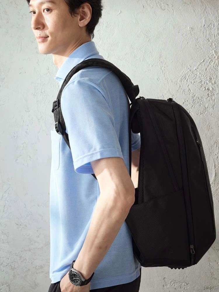 【通気性】背中空間リュックAIRBackPackブラック/グレー