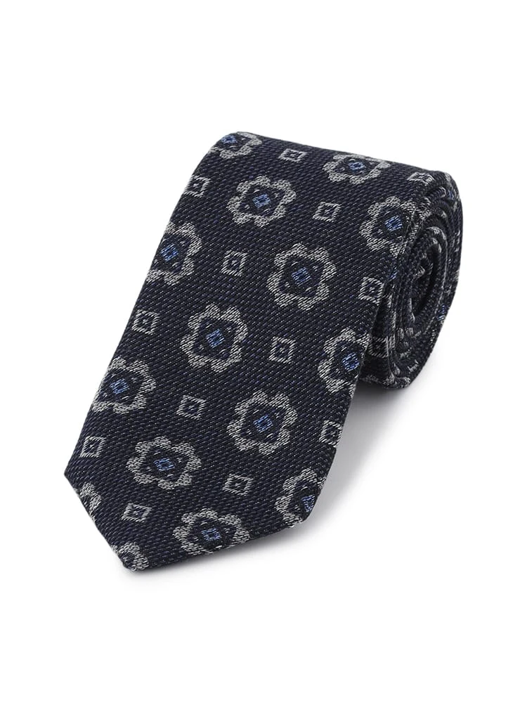 TRANSCONTINENTS日本製ネクタイイタリア生地シルク100％オレンジ/グリーン/ブラウン/ネイビー