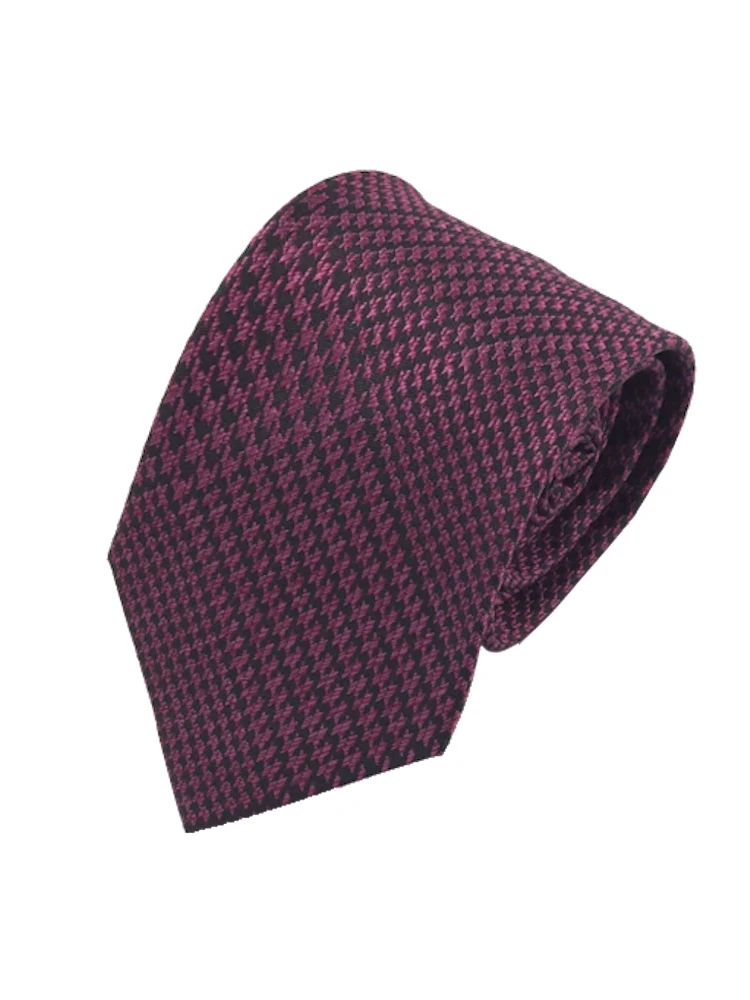 モダンブラックシリーズネクタイシルク100％千鳥柄ブラック/グレー/ワイン