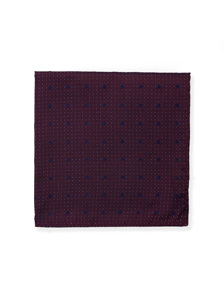 ピンドット柄シルク100％ブライダルチーフグレー/ワイン/ベージュ/ネイビー/サックス