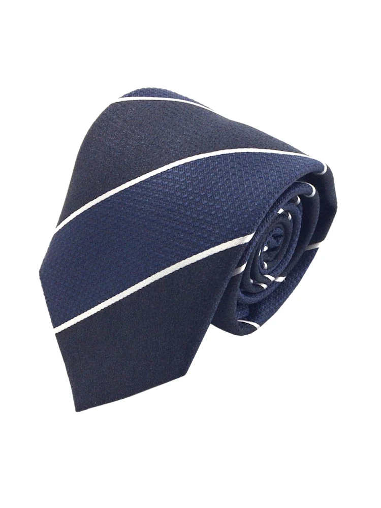 メランジネクタイストライプベージュ/サックス/ネイビー