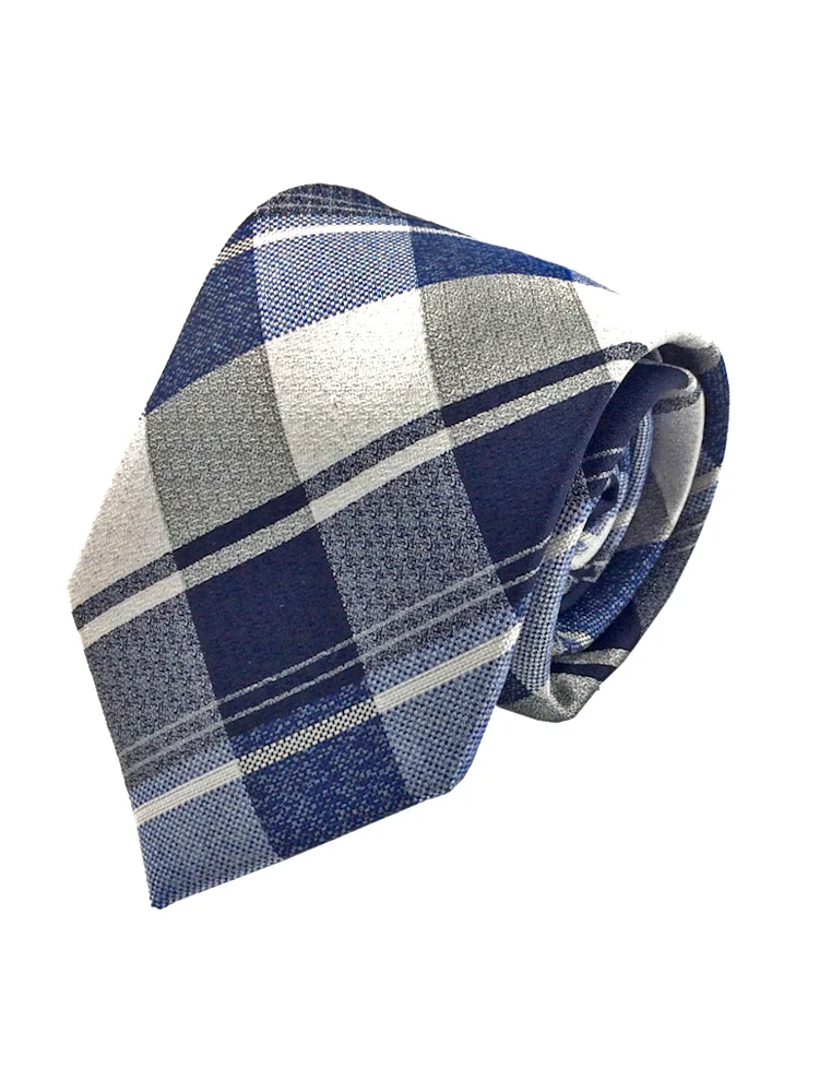 メランジネクタイチェックブラウン/グリーン/ネイビー