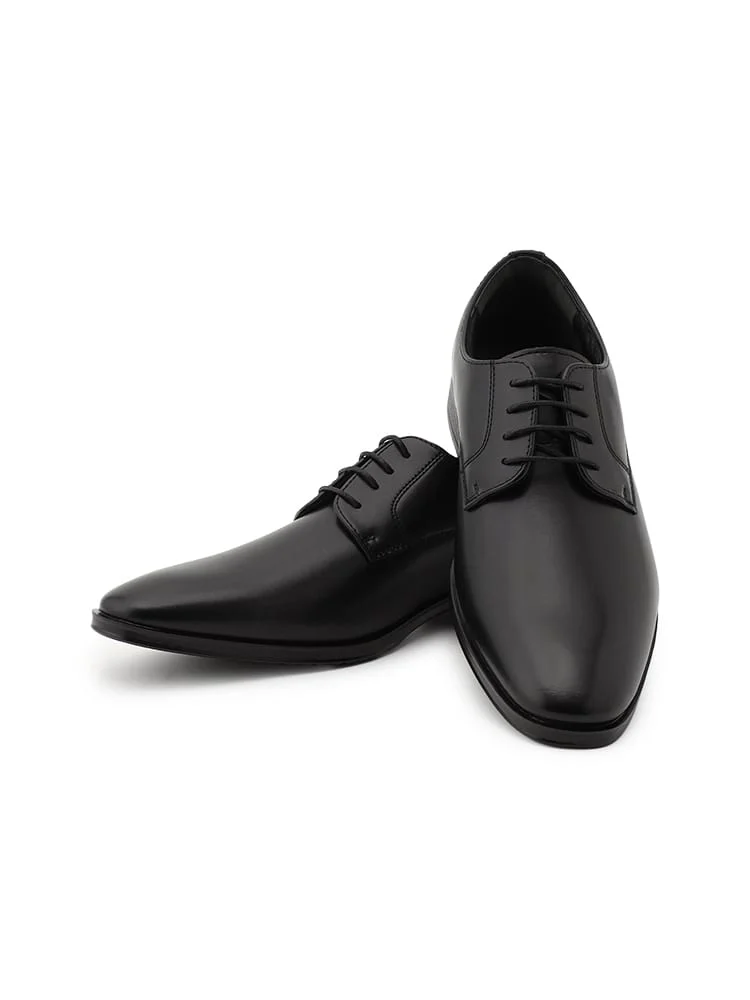 外羽根プレーントゥシューズブラック