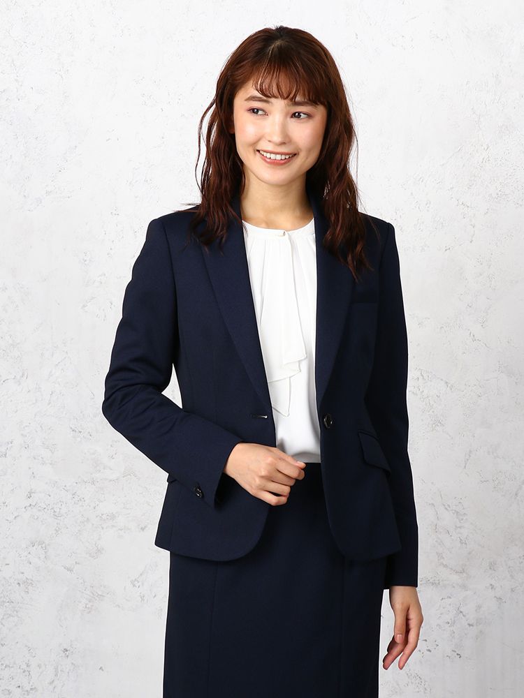 ☆3ピース☆【Navy PREMIUM】 スーツ セットアップ メランジ 紺色