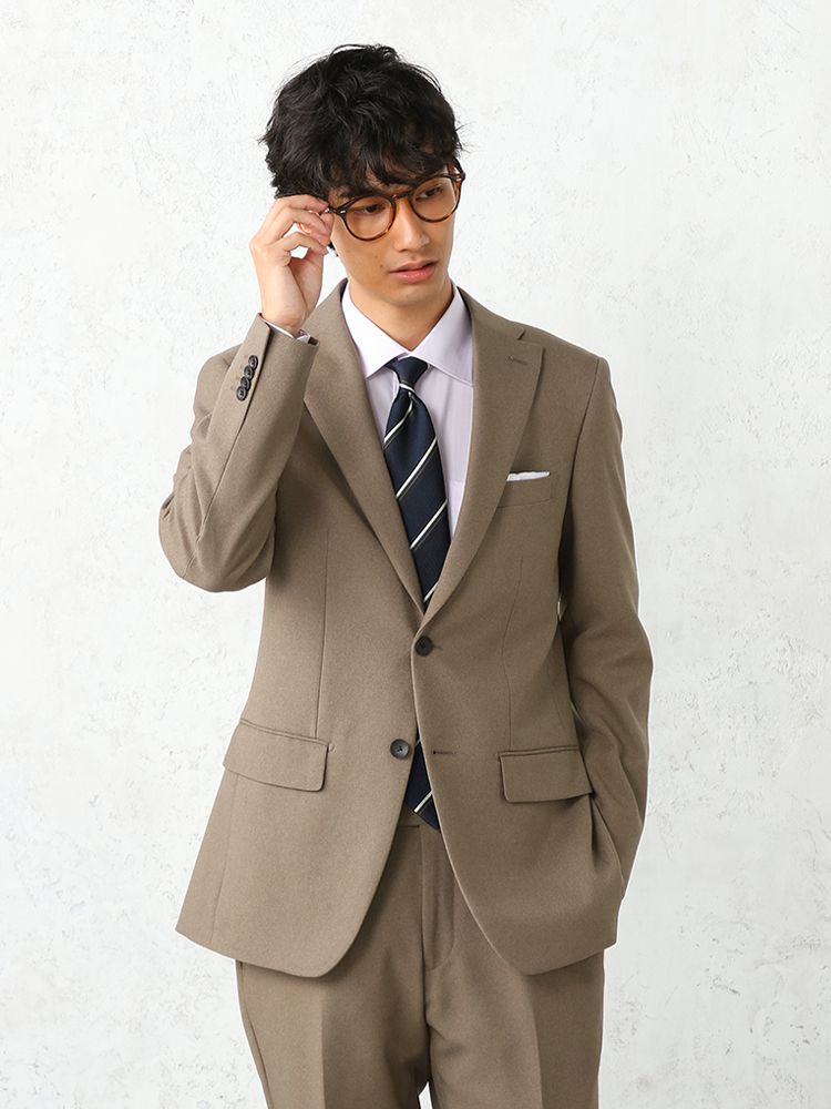 【EDUARD DRESSLER】BROWN WOOL ピンヘッド 2Bスーツ