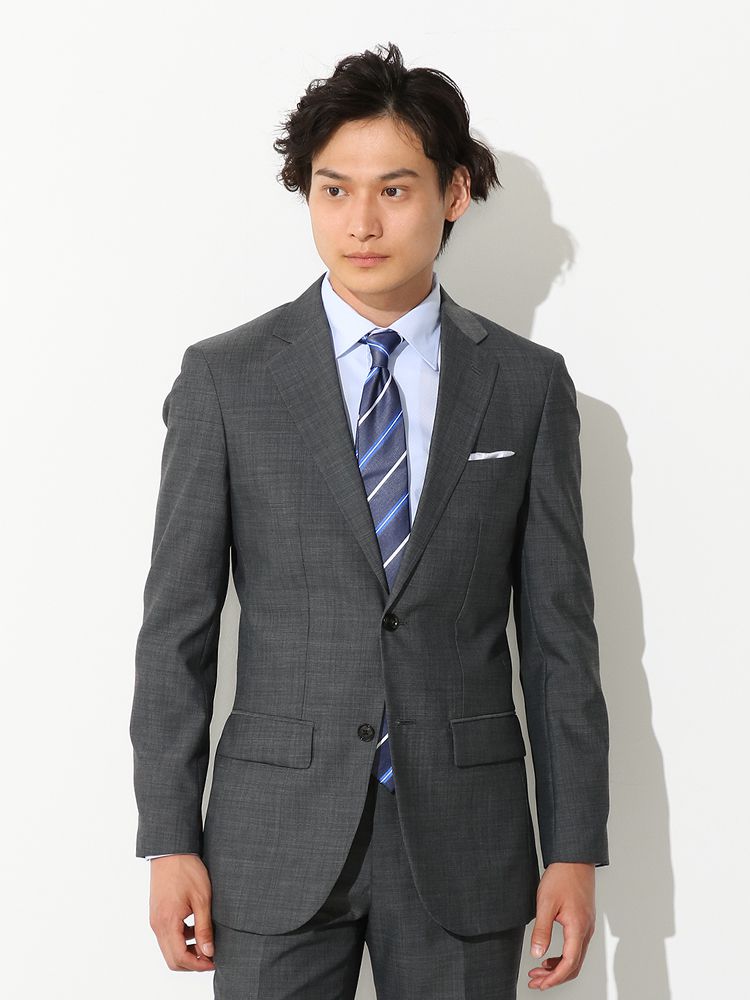 Calvin Klein】NAVY SILK×WOOL バーズアイ スーツ - students.com.kg