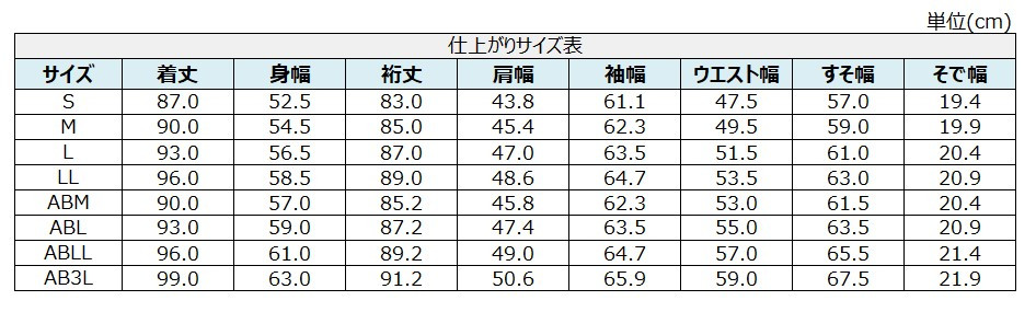 サイズチャート