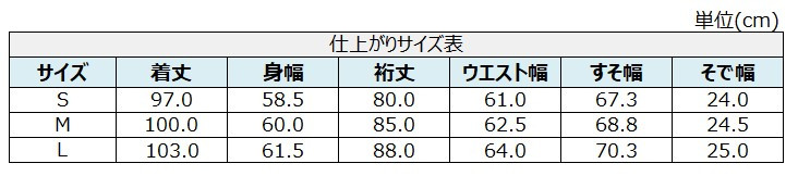 サイズチャート